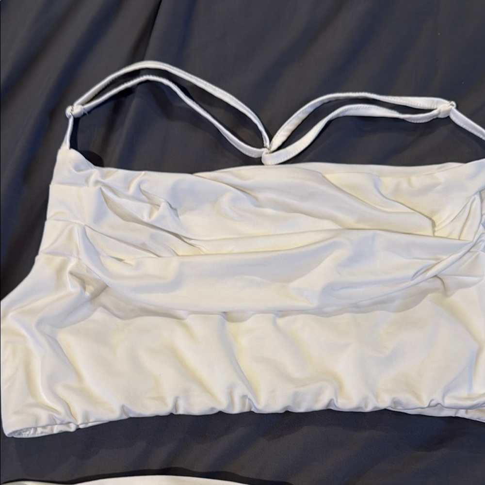 White Ruched Two-Piece Set - Picture 2 of 5